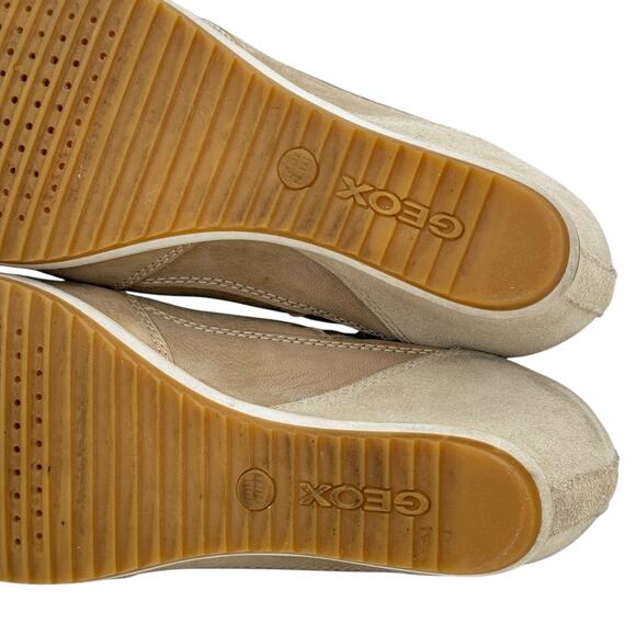 Geox Illusion Wedge Sneakers Hidden Heel Women's SZ 8 Tan Sporty Y2K Streetwear - Picture 8 of 12